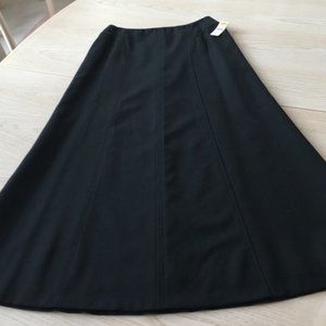 Long 100% wool classic black skirt Talbots